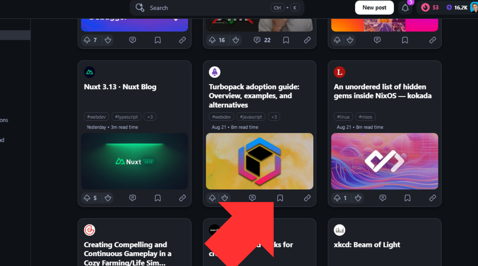 daily.dev bookmarks